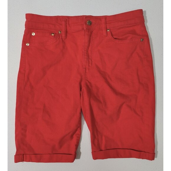 Lauren Ralph Lauren Women's Faded Red Bermuda Shorts Size 8 - Picture 1 of 4